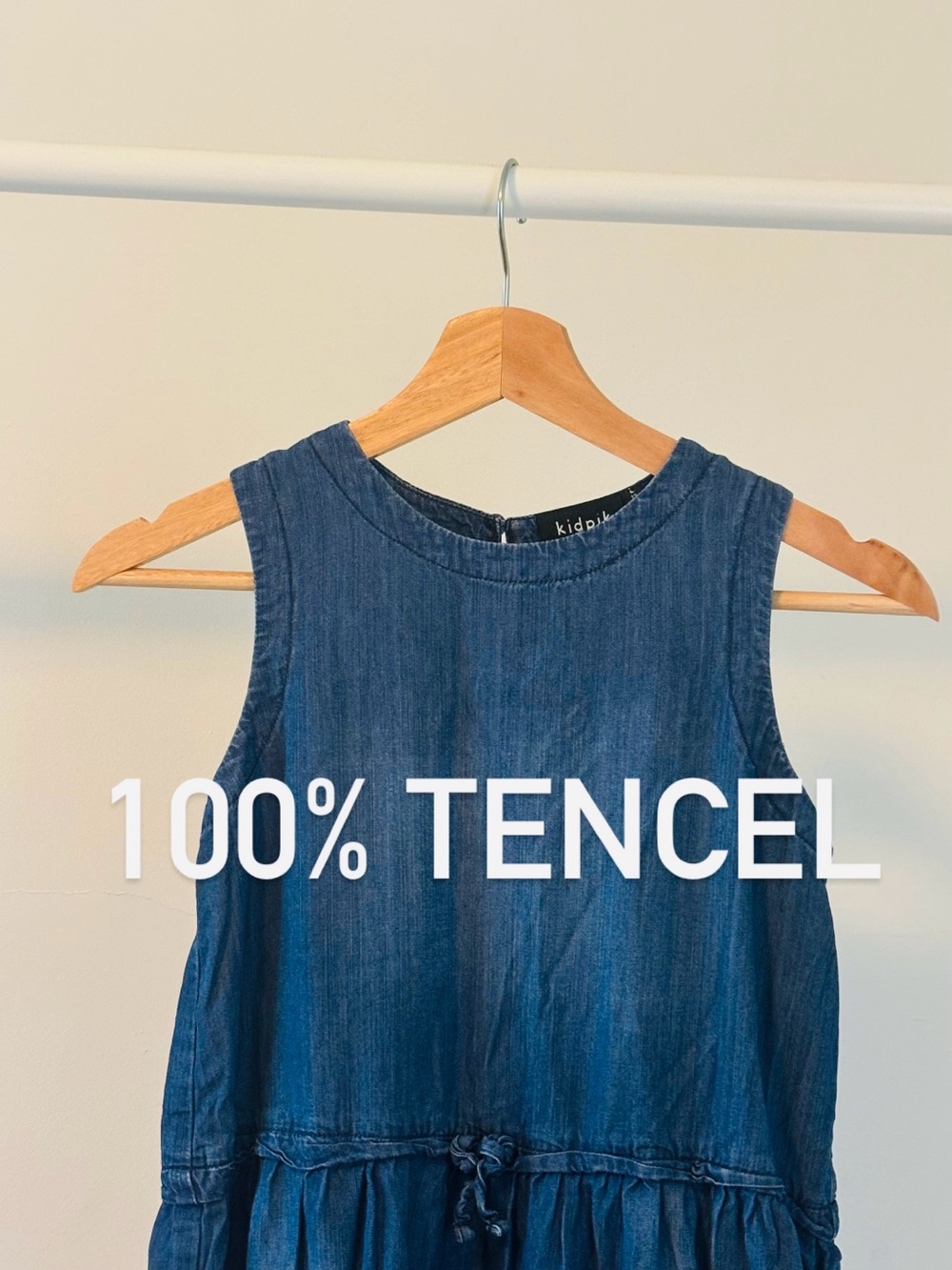 kidpik Blue Sleeveless Dress | 100% TENCEL | Size L (12)